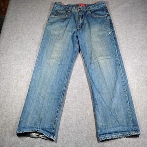 Anchor Blue Easy Mens Relaxed Baggy Jeans 36x31 Blue Medium Wash Vintage Y2K